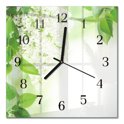 Square kitchen clock Leaves