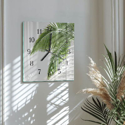 Square wall clock Palm leaves