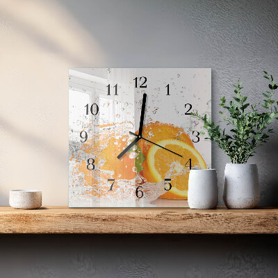 Square kitchen clock Oranges