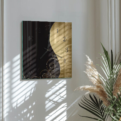 Glass clock square Abstract art