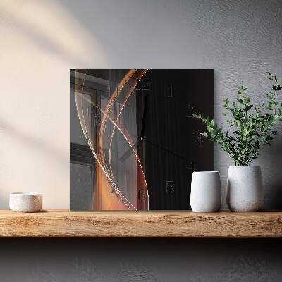 Square wall clock Abstract lines