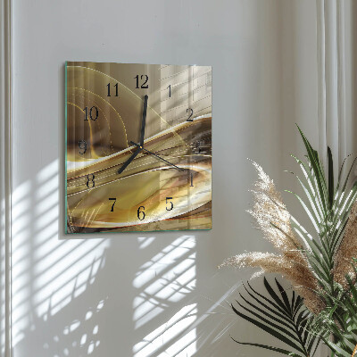 Glass wall clock square Abstract lines