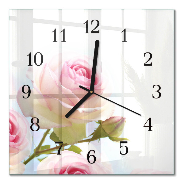 Square wall clock Rose