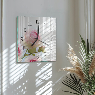 Square wall clock Rose