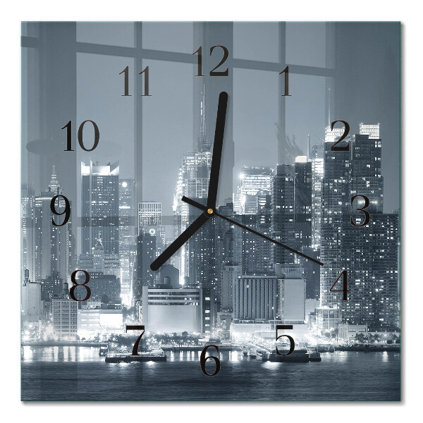 Glass wall clock square Horizon