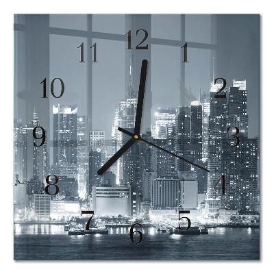 Glass wall clock square Horizon