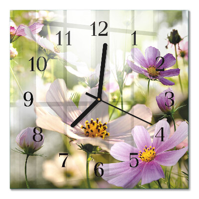 Glass wall clock square Cosmos