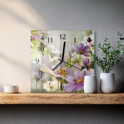 Glass wall clock square Cosmos