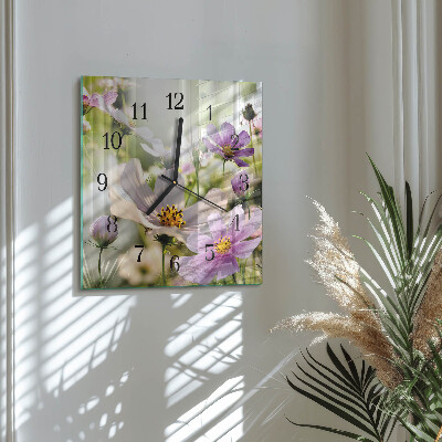 Glass wall clock square Cosmos