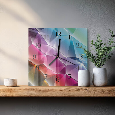 Glass clock square 3D pattern