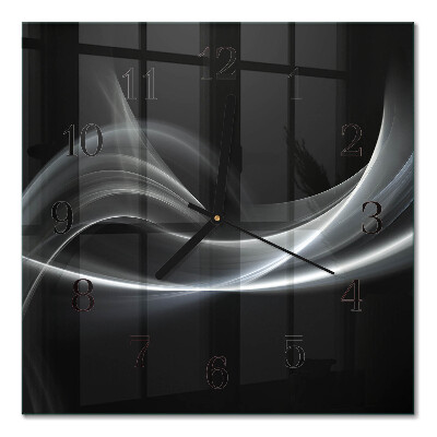 Square kitchen clock Abstract lines