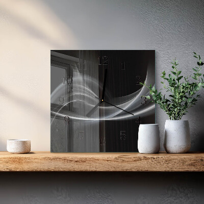 Square kitchen clock Abstract lines