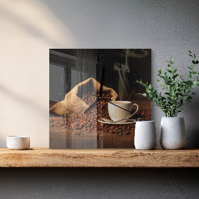 Square kitchen clock Coffee beans