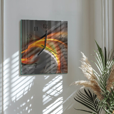 Glass wall clock square Abstraction