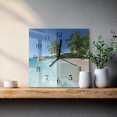 Square kitchen clock Beach