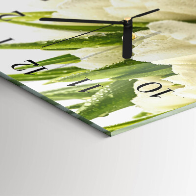Square wall clock Tulips