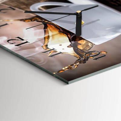 Glass clock square Coffee