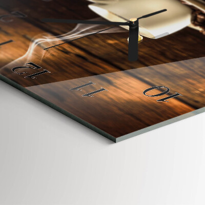 Glass wall clock square Coffee