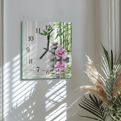 Square wall clock Flowering tree