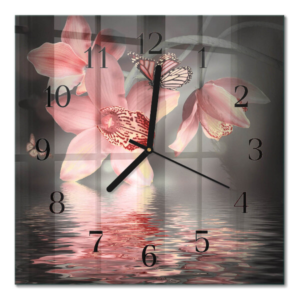 Square kitchen clock Orchid