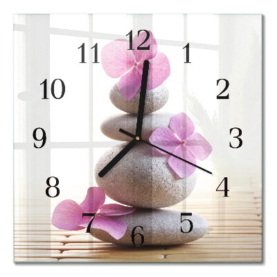 Square kitchen clock Spa stones