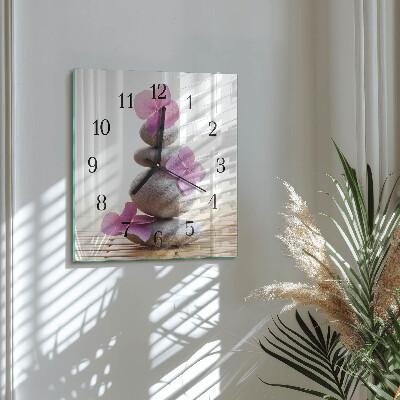Square kitchen clock Spa stones
