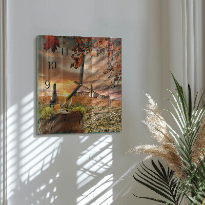 Square wall clock Nature wine