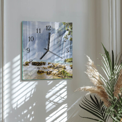 Square wall clock Waterfall