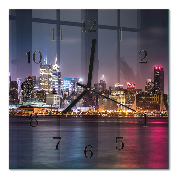 Glass wall clock square Horizon