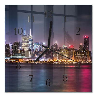 Glass wall clock square Horizon