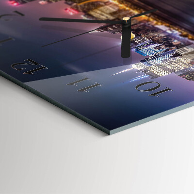 Glass wall clock square Horizon