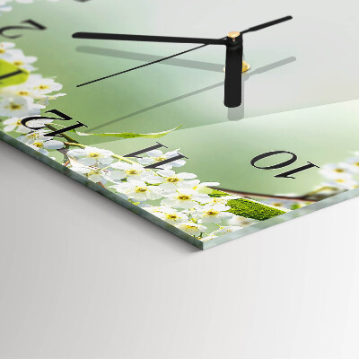 Glass wall clock square Spring