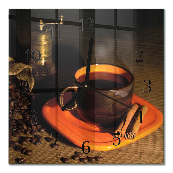 Square wall clock Coffee