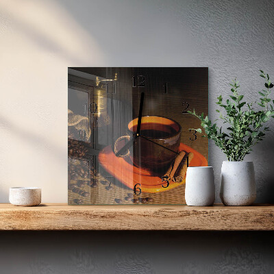 Square wall clock Coffee