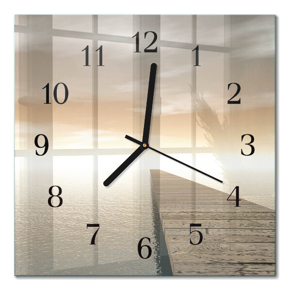 Glass clock square Pier