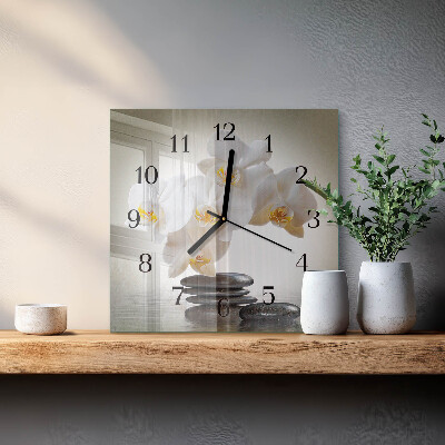 Square wall clock Orchid