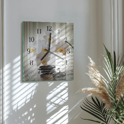 Square wall clock Orchid