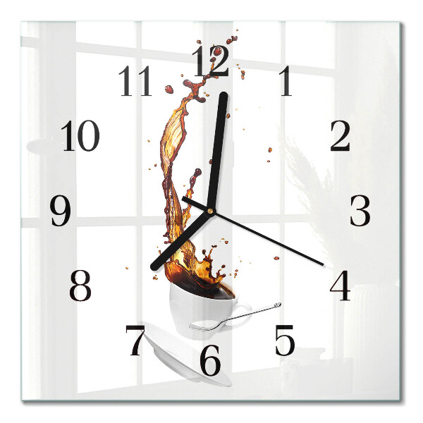 Glass wall clock square Coffee