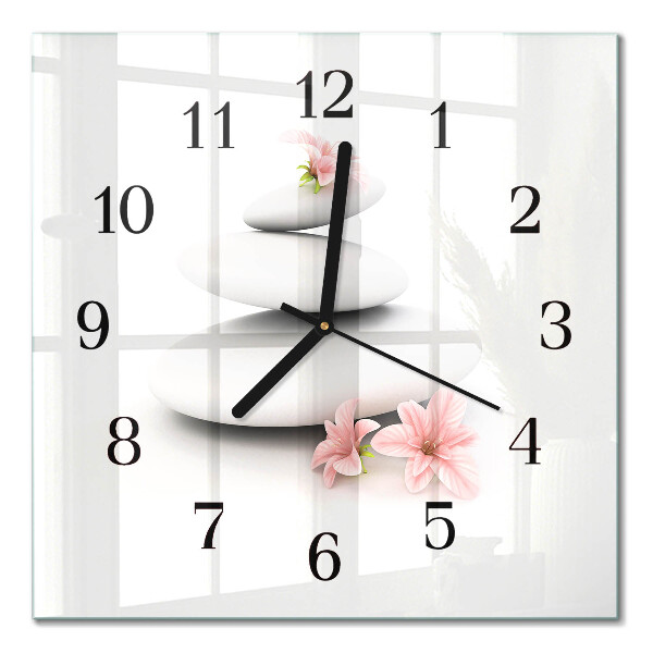 Glass clock square Stones