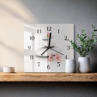 Glass clock square Stones