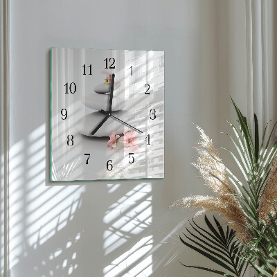 Glass clock square Stones