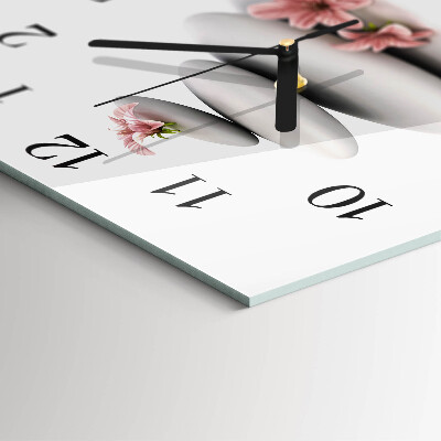 Glass clock square Stones
