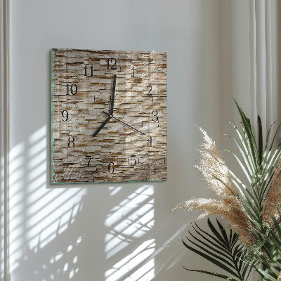 Glass wall clock square Clinker