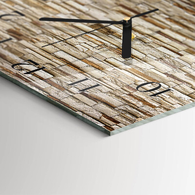 Glass wall clock square Clinker
