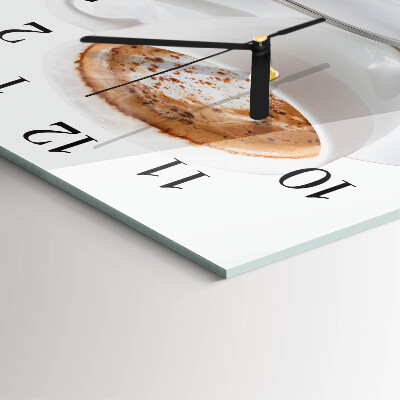 Glass clock square Coffee