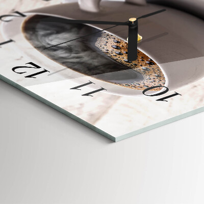 Glass clock square Coffee
