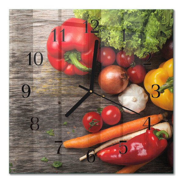 Square wall clock Vegetables