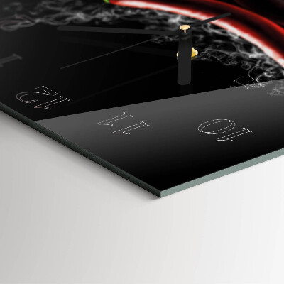 Glass wall clock square Chili peppers