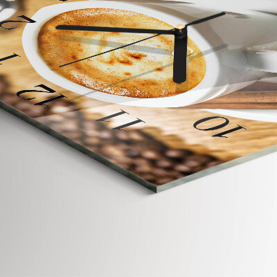 Glass wall clock square Coffee