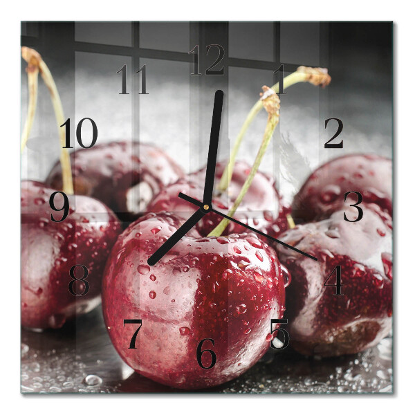 Square wall clock Cherry